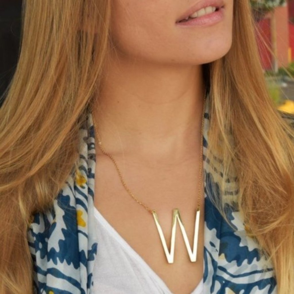 Fp Jewelry Letter W Necklace 14kt Goldplated Never Tarnish Hypoallergenic 38$